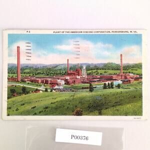 Plant of the American Viscose Corporation Parkersburg WV 1948 Linen Postcard